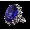 Image 1 : GIA Cert 28.19 ctw Tanzanite and Diamond Ring - 14KT White Gold