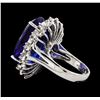 Image 3 : GIA Cert 28.19 ctw Tanzanite and Diamond Ring - 14KT White Gold