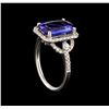 Image 4 : 14KT White Gold 3.34 ctw Tanzanite and Diamond Ring