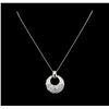 Image 2 : 14KT White Gold 2.04 ctw Diamond Pendant With Chain