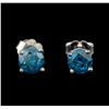 Image 1 : 14KT White Gold 1.29 ctw Fancy Blue Diamond Stud Earrings
