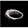 Image 3 : 1.01 ctw Sapphire and Diamond Ring - 14KT White Gold