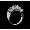 Image 4 : 1.01 ctw Sapphire and Diamond Ring - 14KT White Gold