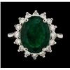 Image 2 : 5.55 ctw Emerald and Diamond Ring - 14KT White Gold