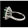 Image 3 : 5.55 ctw Emerald and Diamond Ring - 14KT White Gold