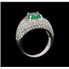 Image 4 : 14KT White Gold 2.50 ctw Emerald and Diamond Ring
