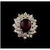 Image 2 : 14KT White Gold 6.05 ctw Ruby and Diamond Ring