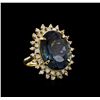 Image 1 : 14KT Yellow Gold 22.70 ctw Topaz and Diamond Ring