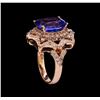 Image 3 : 6.12 ctw Tanzanite and Diamond Ring - 14KT Rose Gold