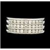 Image 2 : 1.00 ctw Three Row Diamond Band - 14KT White Gold