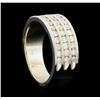 Image 4 : 1.00 ctw Three Row Diamond Band - 14KT White Gold