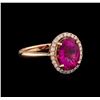 Image 1 : 14KT Rose Gold 2.95 ctw Tourmaline and Diamond Ring