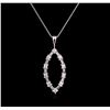 Image 1 : 0.50 ctw Diamond Pendant With Chain - 14KT White Gold