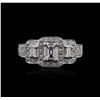 Image 2 : 18KT White Gold 0.88 ctw Diamond Ring