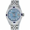 Image 1 : Rolex Stainless Steel Diamond and Sapphire DateJust Ladies Watch