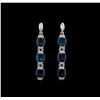 Image 1 : Crayola 21.00 ctw Blue Topaz and White Sapphire Earrings - .925 Silver