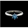 Image 2 : 14KT White Gold 0.67 ctw Round Cut Fancy Blue Diamond Solitaire Ring