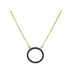 Image 1 : Sapphire and CZ Circle Pendant Necklace - Gold Plated