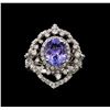 Image 2 : 14KT White Gold 2.84 ctw Tanzanite and Diamond Ring