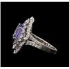 Image 3 : 14KT White Gold 2.84 ctw Tanzanite and Diamond Ring