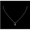 Image 2 : 0.10 ctw Diamond Pendant With Chain - 14KT Yellow Gold