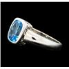 Image 1 : 3.00 ctw Blue Topaz Ring - 14KT White Gold