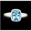 Image 2 : 3.00 ctw Blue Topaz Ring - 14KT White Gold