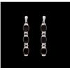 Image 1 : Crayola 21.00 ctw Garnet and White Sapphire Earrings - .925 Silver