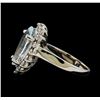 Image 3 : 3.60 ctw Aquamarine and Diamond Ring - 14KT White Gold