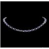 Image 1 : 76.76 ctw Sapphire and Diamond Necklace - 14KT White Gold
