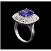 Image 4 : 14KT White Gold 5.29 ctw Tanzanite and Diamond Ring