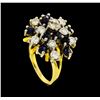 Image 4 : 1.50 ctw Sapphire and Diamond Ring - 14KT Yellow and White Gold