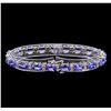 Image 2 : 14KT White Gold 14.82 ctw Tanzanite and Diamond Bracelet