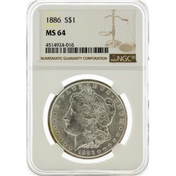 1886 NGC MS64 Morgan Silver Dollar