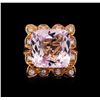 Image 2 : 14KT Rose Gold GIA Certified 25.19 ctw Kunzite and Diamond Ring