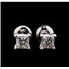 1.20 ctw Diamond Solitaire Earrings - 14KT White Gold
