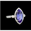 14KT White Gold 2.78 ctw Tanzanite and Diamond Ring