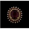 Image 2 : 14KT Yellow Gold 14.11 ctw Ruby and Diamond Ring