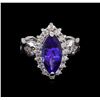 Image 2 : 3.00 ctw Tanzanite and Diamond Ring - 14KT White Gold