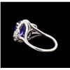 Image 3 : 3.30 ctw Tanzanite and Diamond Ring - 14KT White Gold