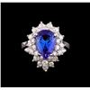 Image 2 : 14KT White Gold 3.65 ctw Tanzanite and Diamond Ring