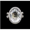 Image 2 : 14KT White Gold 9.47 ctw Aquamarine and Diamond Ring