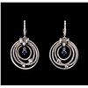Image 1 : 0.25 ctw Sapphire and Diamond Earrings - 14KT White Gold