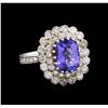 Image 1 : 14KT White Gold 3.35 ctw Tanzanite and Diamond Ring