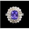 Image 2 : 14KT White Gold 3.35 ctw Tanzanite and Diamond Ring