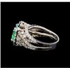 Image 3 : 14KT White Gold 2.31 ctw Emerald and Diamond Ring