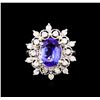 Image 2 : 14KT White Gold 3.07 ctw Tanzanite and Diamond Ring