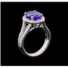Image 4 : 3.88 ctw Tanzanite and Diamond Ring - 14KT White Gold
