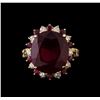 Image 2 : 14KT Yellow Gold 15.25 ctw Ruby and Diamond Ring