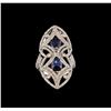Image 2 : 14KT White Gold 1.98 ctw Sapphire and Diamond Ring